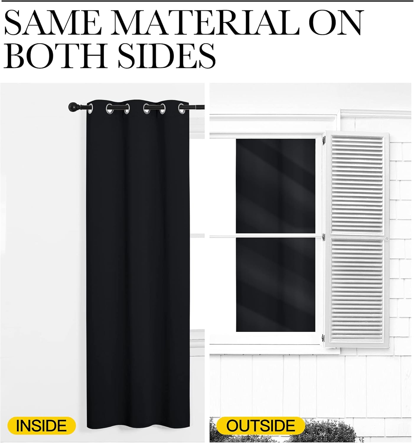 NICETOWN Blackout Curtain Panels - Thermal Insulated Grommet Top Drapes, Black, 2 Panels, W34 x L36-Inch