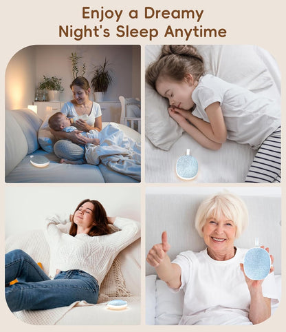 Skiennix Portable White Noise Sound Machine - Bluetooth Speaker & Baby Sleep Soother | Rechargeable, 6 Sounds, Blue