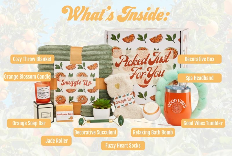 Get Well Soon Gift Baskets for Women – Self Care Spa, Care Package with Blanket, Relaxing Collection, Cozy Kit, Birthday Present for Women, Thinking Of You Best Friend Box, Bath Essentials, 9pcs Set