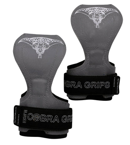 Cobra Grips PRO Weight Lifting Gloves Heavy Duty Straps Alternative Power Lifting Hooks Best for Deadlifts Adjustable Neoprene Padded Wrist Wraps Support Bodybuilding (PRO Gray Rubber)