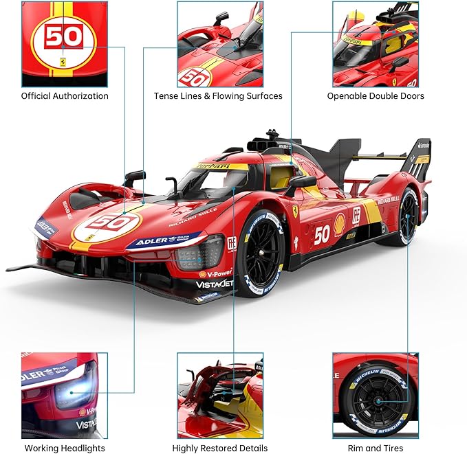 RASTAR RC Cars 1/14 Ferrari 499P Le Mans Hypercar Remote Control Sports Car Ferrari RC Drift Cars for Adults Ferrari Toy Car for Kids 2.4G