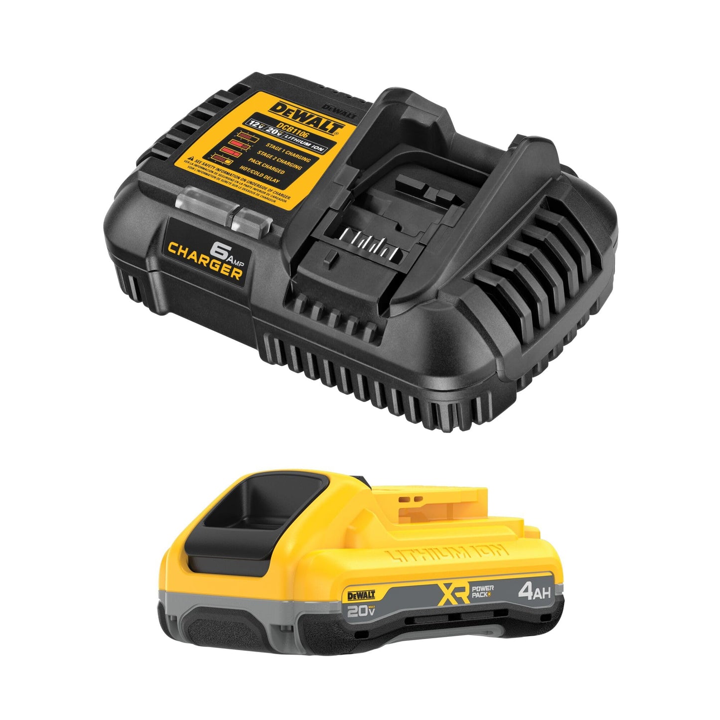 DEWALT 20V MAX Battery and Dewalt Battery Charger Combo XR POWERPACK™ 4Ah , LED Charge Indicator(DCB2104C)