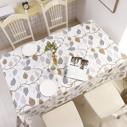 Walrus Heavy Duty Vinyl Tablecloth with Flannel Backing Waterproof Oil-Proof Plastic Table Cloth Stain-Resistant Wipeable Rectangle or Square Table Cover for Indoor and Outdoor (Leaves, 54X54 Inch)