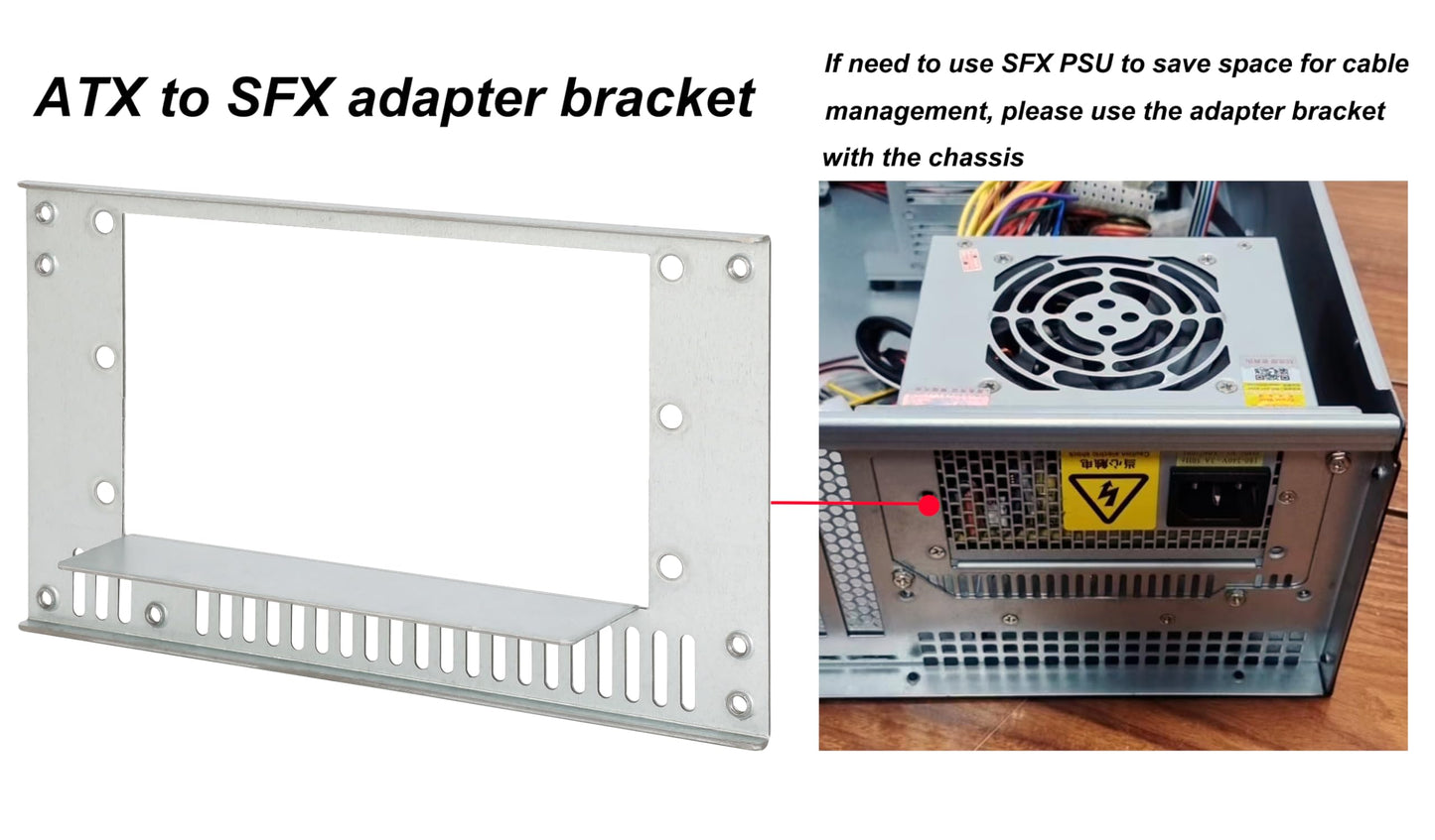RackChoice 3U Rackmount Server Chassis ATX/Micro ATX/Mini-ITX (8x3.5 or 6x3.5+2x2.5,with Front 3x120mm Fan Support Standard ATX PSU or SFX PSU (Using the ATX to SFX Bracket with Chassis)