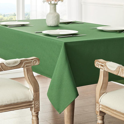 Veblandy Rectangle Tablecloth Waterproof 60x104 inch Linen Textured Table Cloth Stain and Wrinkle Resistant Washable, Decorative Fabric Table Cover for Dining, Party and Camping, Green