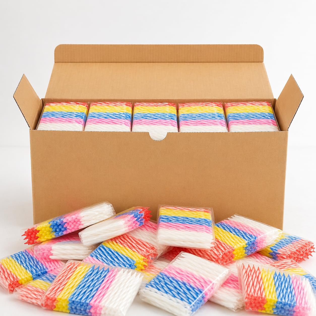 Cwise 50 Pack (3500 Count) Bulk Spiral Birthday Candles - Spiral Candles for Cake or Cupcake - Celebration Candles -Bulk Pack for Cakes - Colorful Birthday Candles
