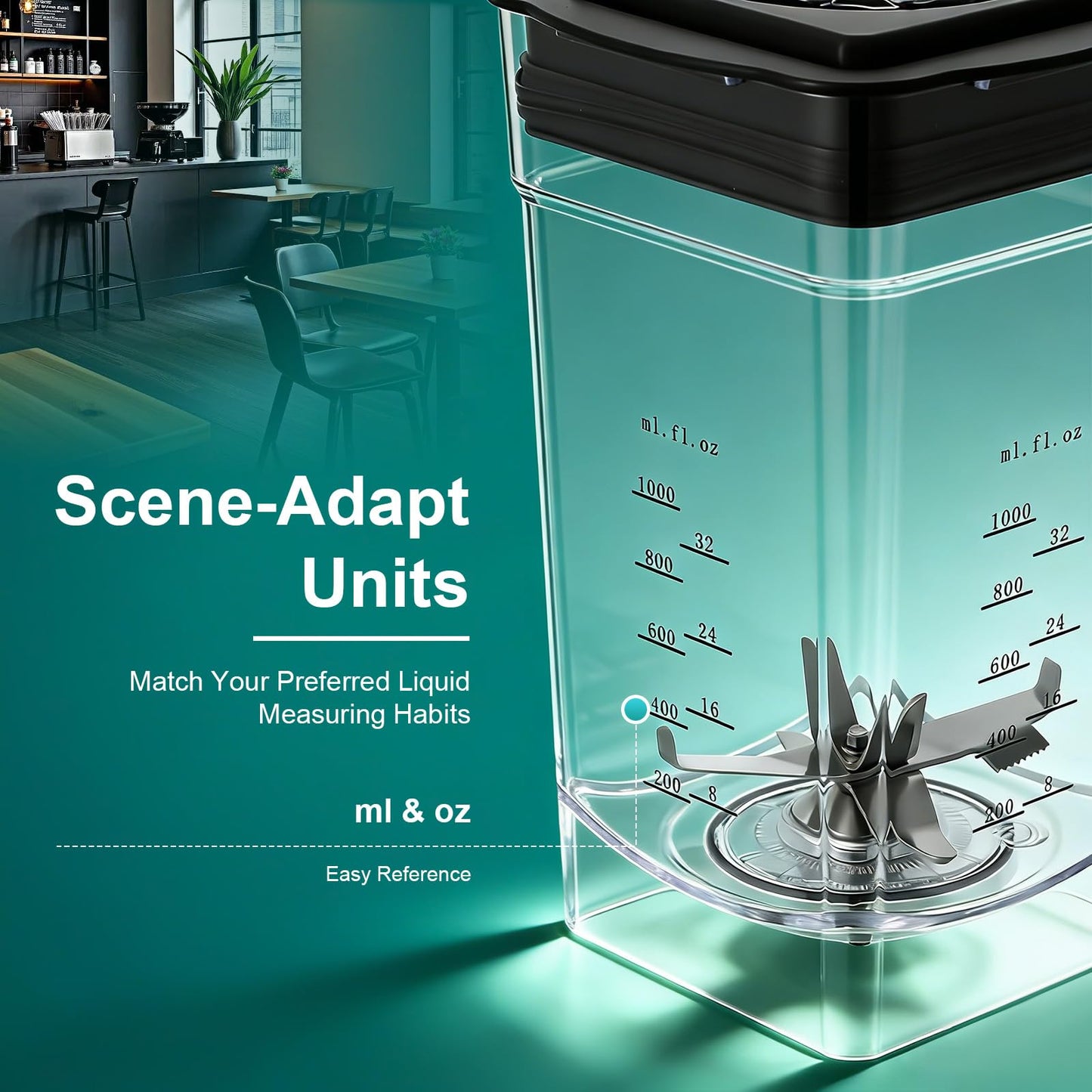 1.8L Commercial Blender, Soundproof Professional Smoothie Machine, 2200W 23000r/min Time Function Automatic Drink Mixer 110V~120V Electric Ice Crusher w/ML, FL.OZ Two Volume Units, Soundproof Cover