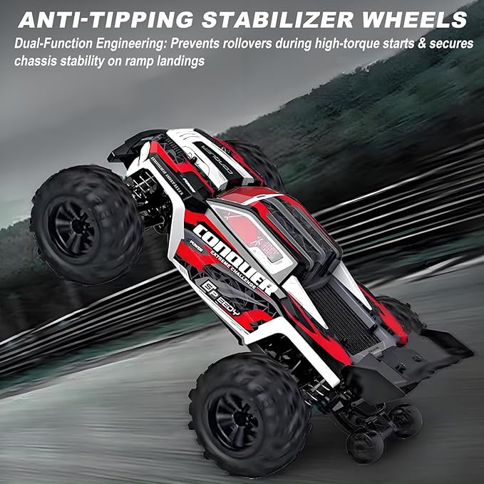 1:16 Scale High-Speed 4WD RC Car 25 MPH Off-Road Remote Control Truck for Adults &amp Teens - All Terrain Electric Vehicle with 2 Rechargeable Batteries &amp 2.4GHz Radio - Gift Idea for Boys and M