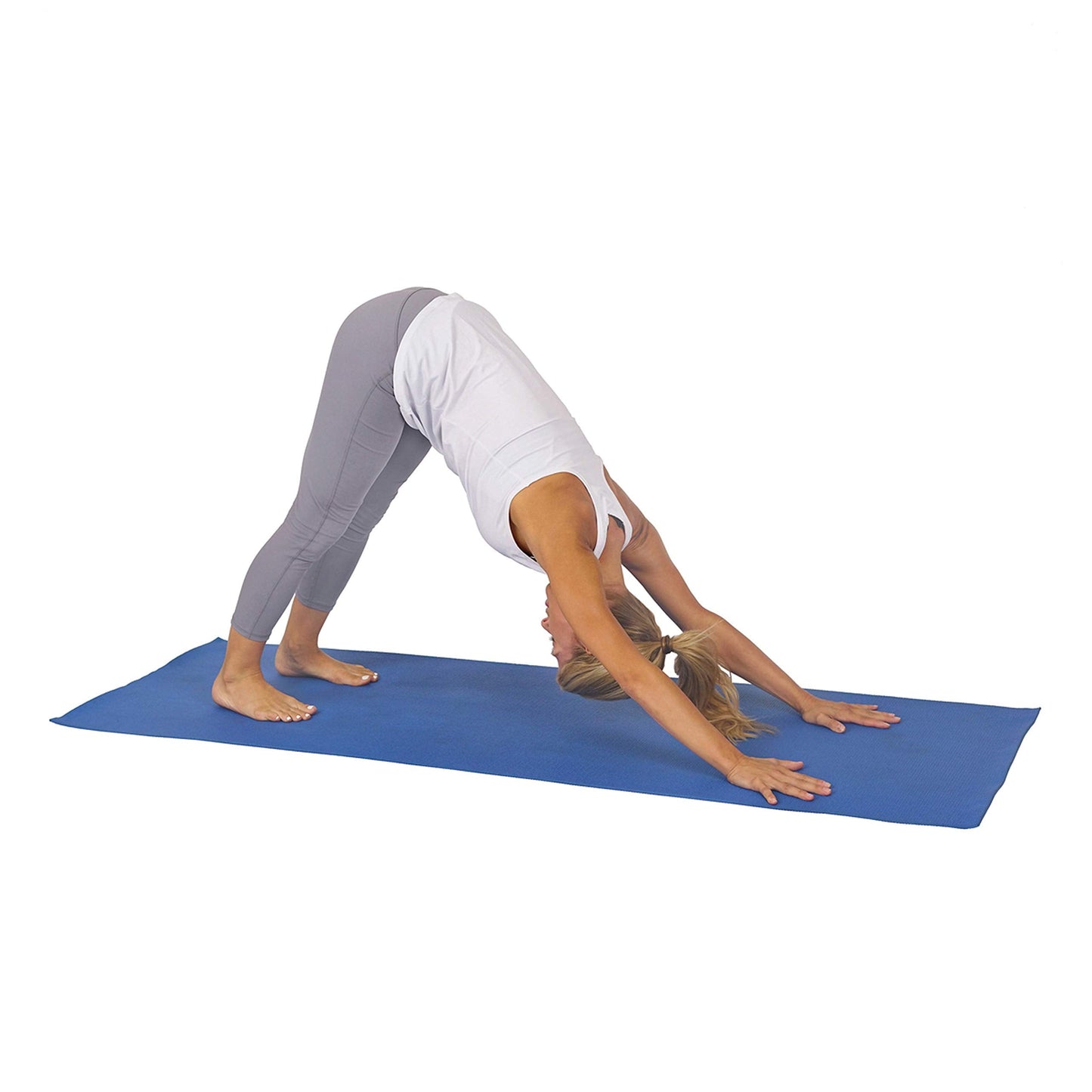 Sunny Health & Fitness Exercise Anti-Slip Yoga Mat Durable Non-Slip Compact Lightweight Cushioned Support for Standard or Hot Yoga, Pilates, Stretching Exercises, Meditation and Floor Workouts