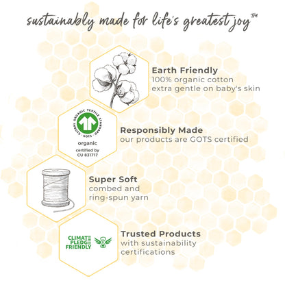 Burt's Bees Baby - Bibs, 4-Pack Lap-Shoulder Drool Cloths, 100% Organic Cotton with Absorbent Terry Towel Backing (Heather Grey)
