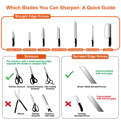 SHARPAL 104N 5-in-1 Professional Knife & Scissors Sharpener, Sharpening Tool for Straight & Serrated Blades, Repairs & Hones Euro/American & Asian Knives, Fast Scissor Sharpening Mothers Day Gifts