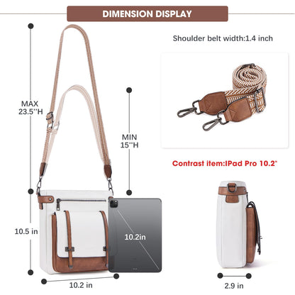 Roulens Crossbody Bags for Women,Multi Pocket Crossbody Purses Vegan Leather Shoulder Handbags Travel Purse Adjustable Strap