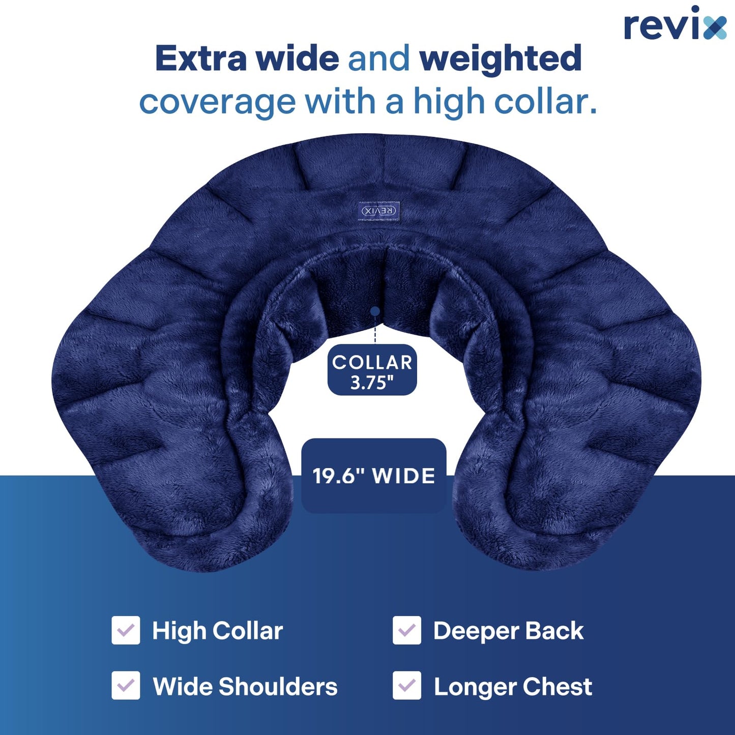 REVIX Microwavable Heating Pad for Neck Shoulders and Back, Microwave Heated Neck Wrap with Moist Heat, Light-Gray