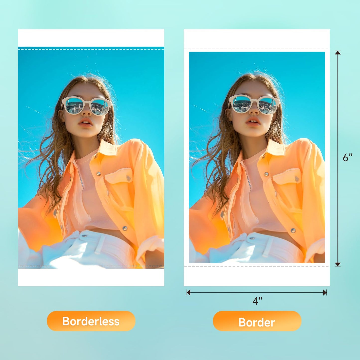 HPRT Photo Printer 4x6 with 108 Sheets & 2 Cartridges, Instant Picture Printer for iPhone & Android, Bluetooth Dye Sublimation Phone Photo Printer, Home Use, Ideal Gift, White