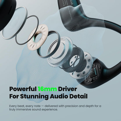 Pupabiflor Bone Conduction Headphones,Bluetooth V6.0 Bone Conduction Earbuds with Mic,Open Ear Headphones 12Hrs Playtime,Wireless IPX5 Waterproof Sport Headphone for Running (Obsidian Black)