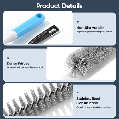 TOOUT Dryer Vent Cleaner Kit 5 Pcs, Refrigerator Coil Cleaning Brush, Sewer Set Brush, Dryer Lint Cleaner Brush for Flexible Lint Remover, Kitchen Sink, Bathroom Clog, Toilet, Vent Scrubber