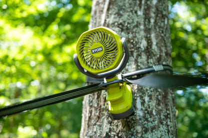 RYOBI RCF18-0 18V ONE+ Cordless 10cm Clamp Fan (Bare Tool) Hyper Green