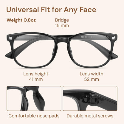 Gaoye Stylish Blue Light Glasses for Woman - Computer Glasses 99% Blue Light Blocking - Lightweight TR90 Frames - 3 pack