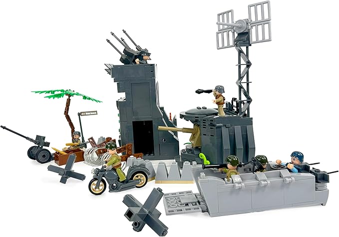 General Jim's Military Brick Building Set - German Atlantic Wall Normandy Beach D-Day Building Blocks Model Great Gift for History Enthusiast Teens and Adults