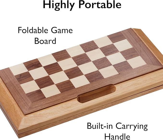 Mainstreet Classics by GLD Products Dutchman 3-in-1 Combo Folding Board Game SetBrown11-15 inches55-0202