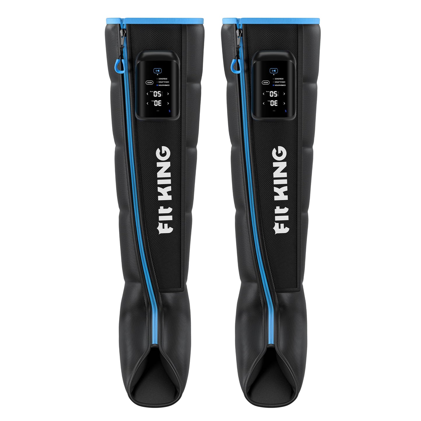 FIT KING Cordless Air Compression Recovery System with 3 Modes and 11 intensities, Sequential Leg Massager for Athletes and Sports Enthusiasts (Medium)