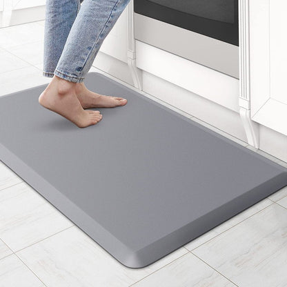 KitchenClouds Kitchen Mat Cushioned Anti Fatigue Rug 17.3"x28" Waterproof Non Slip Standing Desk Mat Comfort Floor Mats for Kitchen House Sink Office (Grey)
