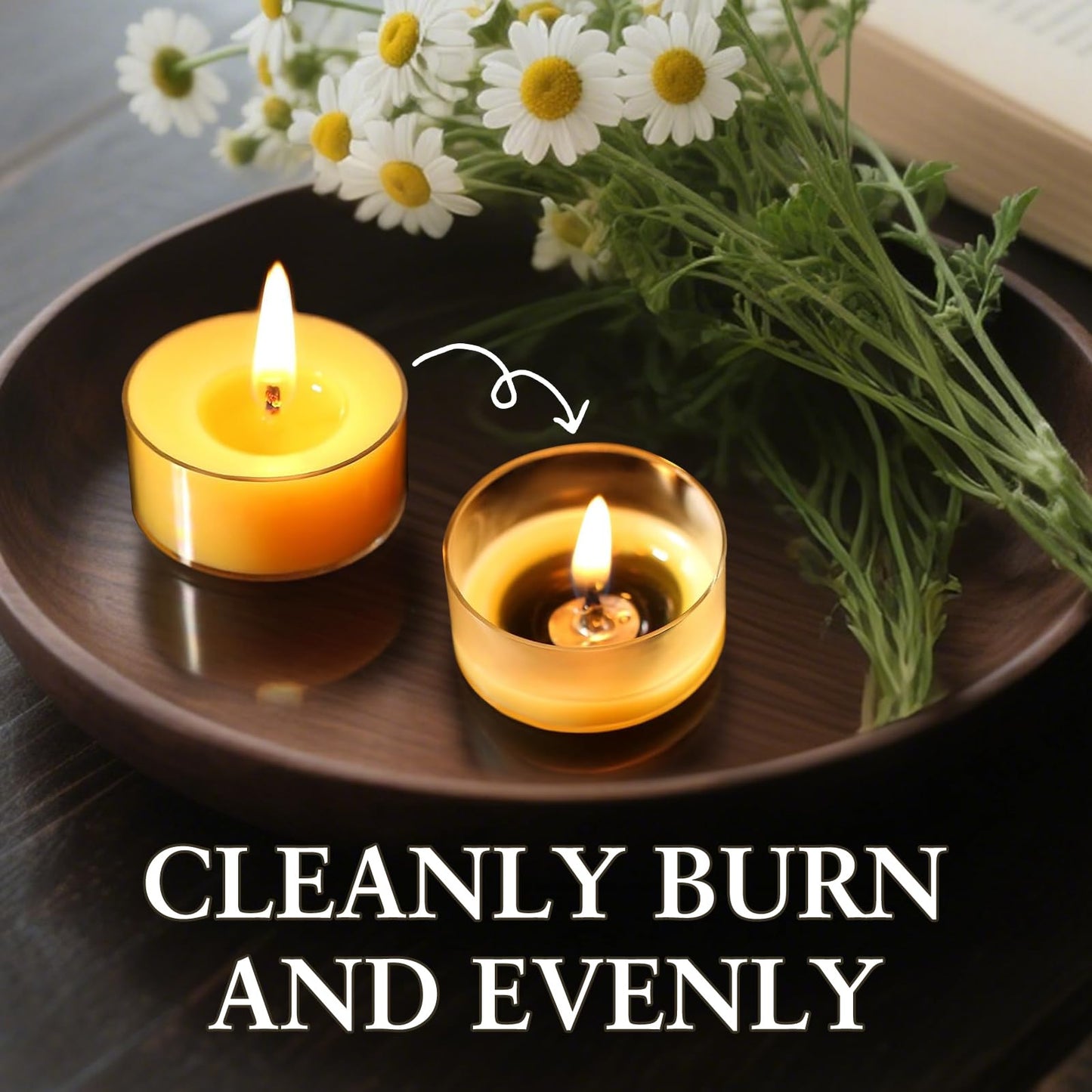 12 Packs Beeswax Tealight Candles, 4-Hour Extended Burn Time, Natural Smokeless Clean Bees Wax Candles, Perfect for Home Deco, Air Purification, Fragrance