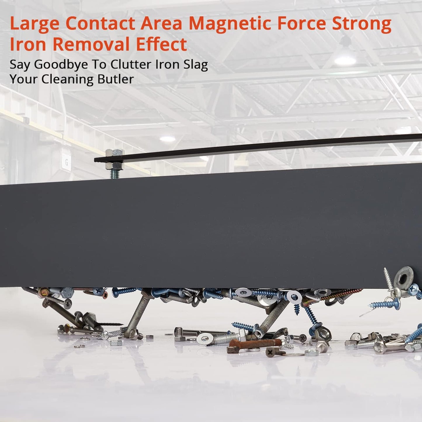 60" Heavy Duty Magnetic Sweeper - 140LB Capacity Industrial Magnet Bar for Nails, Screws & Metal Debris - Quick Release Lever for Construction Sites & Driveways