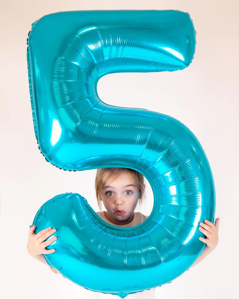 7 Balloon, Blue Number Balloons 40 Inch, 7th Birthday Decorations for Kids Girls Boys, Blue Party Decoration for Women Men, Number 7 Balloon