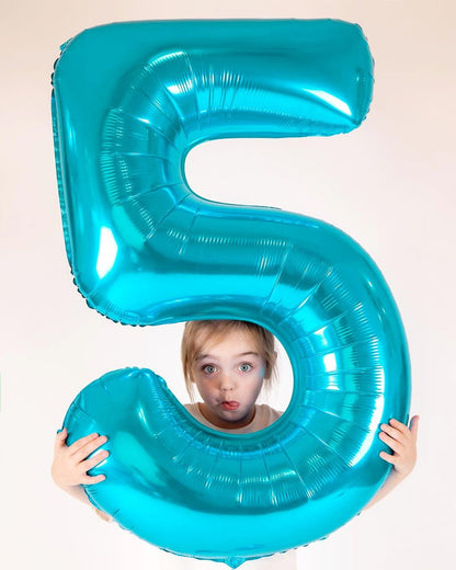 7 Balloon, Blue Number Balloons 40 Inch, 7th Birthday Decorations for Kids Girls Boys, Blue Party Decoration for Women Men, Number 7 Balloon