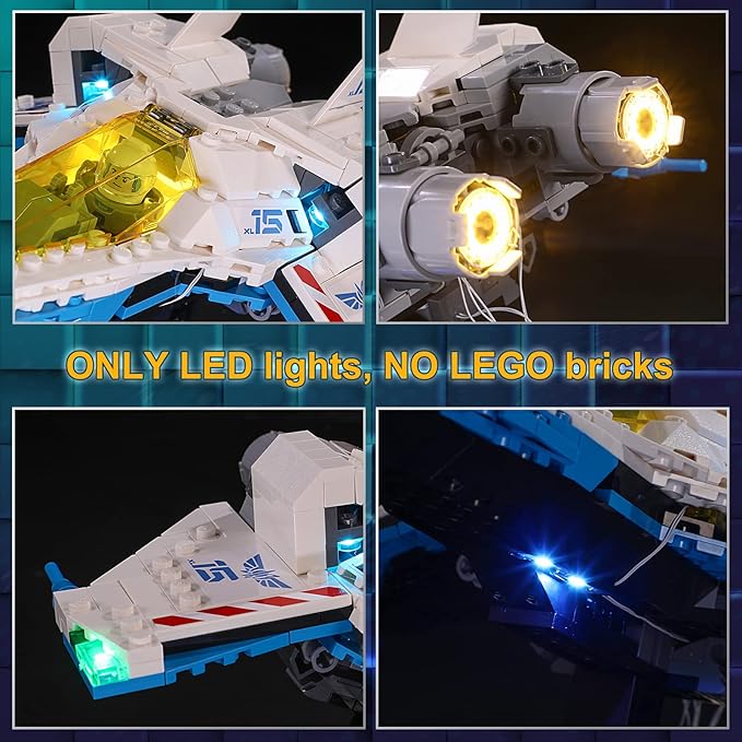 Vaodest LED Light for Lego Disney Pixar's Lightyear XL-15 Spaceship 76832 SetDesign and Configuration Compatible with 76832(LED Light Only Not Building Block Kit)