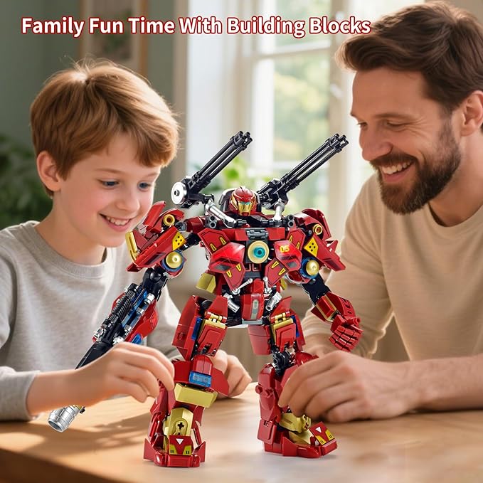 City Iron Warrior Mecha Building SetsMech Armor Building Blocks Model KitsRobot Action Figure Toy Playset for Kids for Boys and Adults Age 6 8 10 14