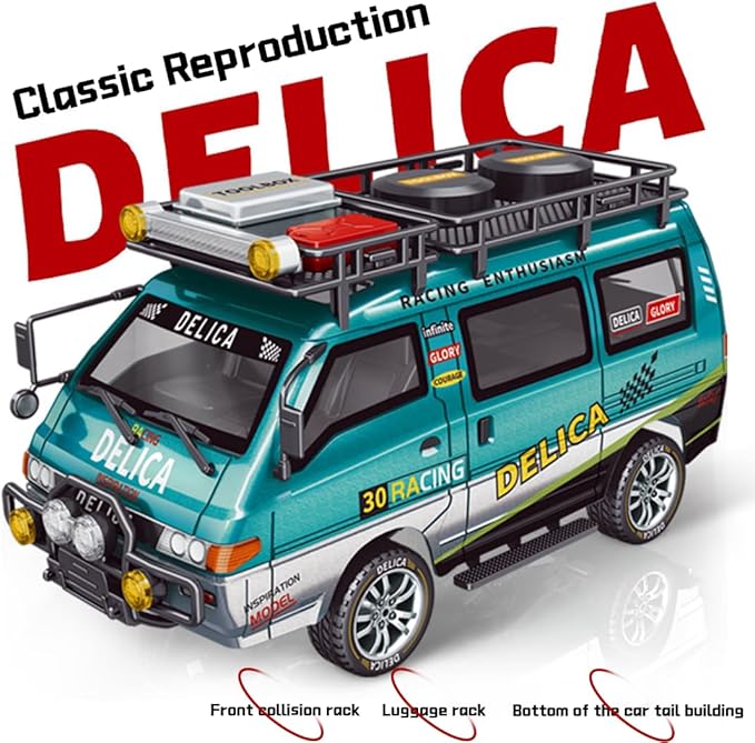 1:24 Scale RC Delica Van Model 2.4Ghz Full Proportional 2WD RC Model Vehicle with 130S Motor Remote Control Car for Adults &amp Hobbyists