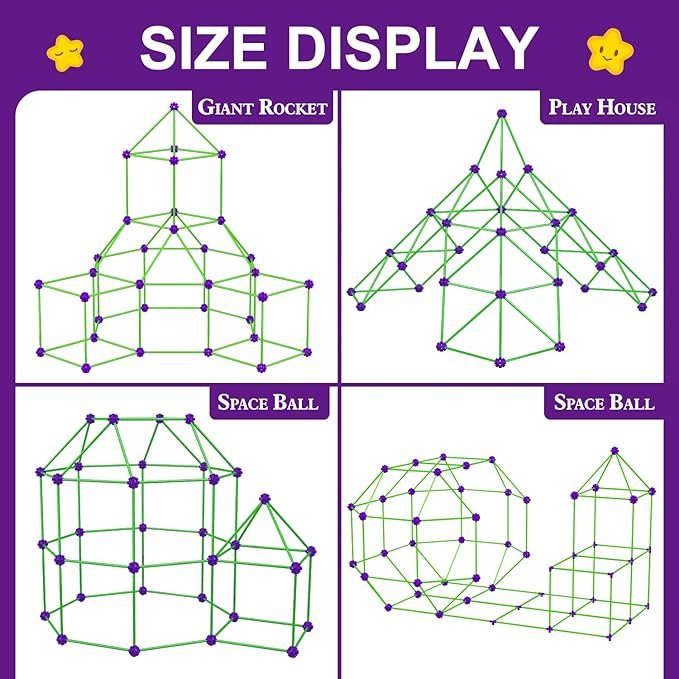 Glow In The Dark Fort Building Kit for KidsSTEM Construction Toys Educational Gift for 3 4 5 6 7 8 9 10 11 12 Years Old Boys and GirlsUltimate Creative Set for Indoor &amp Outdoors Activity200 Pc