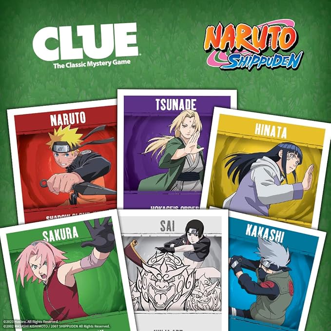 USAOPOLY CLUE: Naruto | Solve The Mystery in This Collectible Clue Game | Featuring Characters &amp Locations from The Anime TV Show Naruto | Officially-Licensed Naruto TV Show Game &amp Merchandise