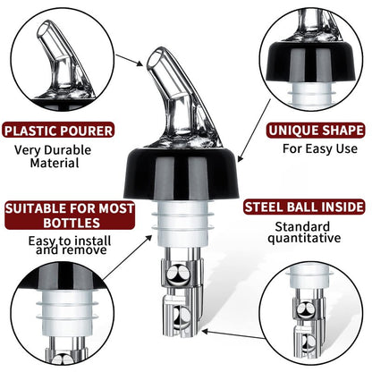 Automatic Measured Bottle Pourer - Quick Shot Spirit Measure Pourer Drinks Wine Cocktail Dispenser Home Bar Tools