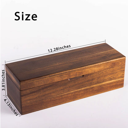 Acacia Wooden Tea Bag Organizers, Tea packet Storage Boxes, Tea Caddy for Tea Bags Chest, Teabag Holder Containers, Teabox Station Display, Organizador De Tes Caja Para Te, 4 Compartments