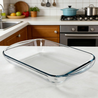 9x13 Glass Baking Dish, 3 Qt Durable Bakeware, Oven Microwave Dishwasher Safe For Baking, Serving & Reheating