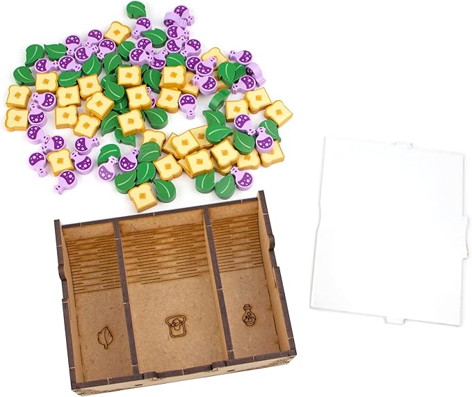 TowerRex Organizer for Flamecraft with 7 Dragons Tray - Upgrade Board Game with Storage Box Organizer for Cards Tokens and Dice - Accessories Upgrade for Components of Flamecraft