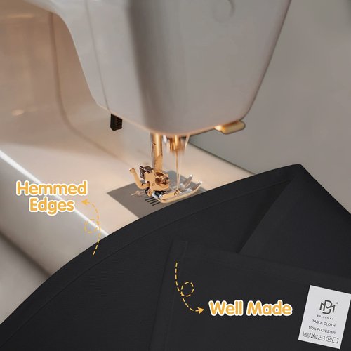 BRILLMAX 10 Pack Black Tablecloths 60 x 126 Inch for 8ft Rectangle Tables - 150 GSM Polyester Fabric, 15" Standard Drop, Water, Stain & Wrinkle Resistant Cloth Cover for Wedding Dining Buffet