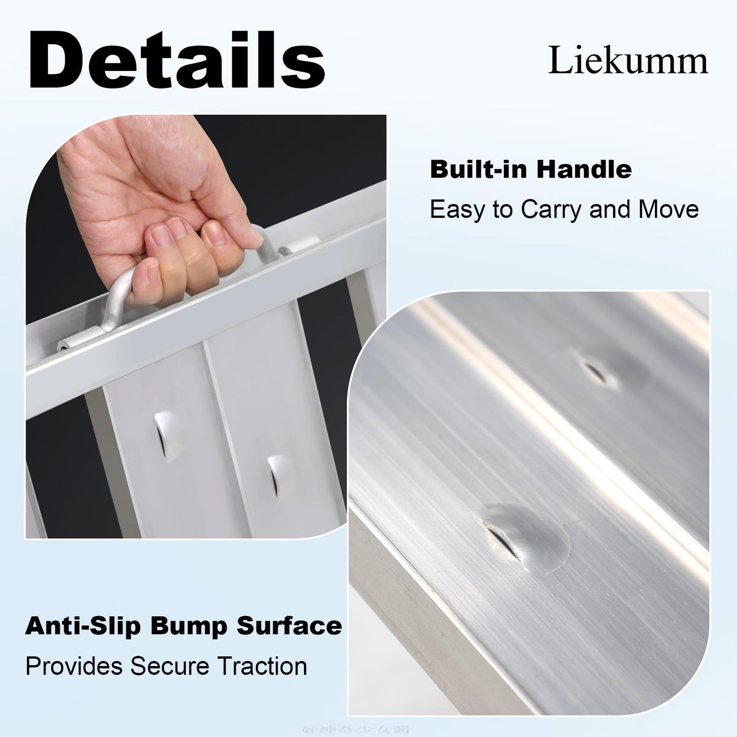 LIEKUMM 4FT Aluminum Truck Ramps, 2 Pcs 3520 Lbs Capacity Heavy-Duty Trailer Ramps, Portable Loading Ramp for Pickup Trucks, ATVs, Motorcycles, Lawn Mowers, and UTVs