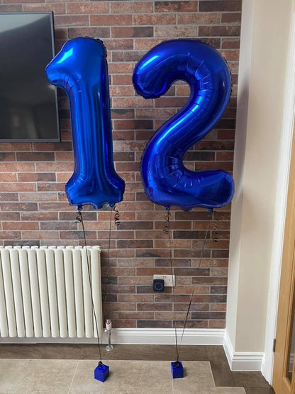 Metallic Blue Number 1 Balloon for First Birthday 40 Inch, 1st One Number Balloons Birthday Decorations for Girl Boy Toddler Baby