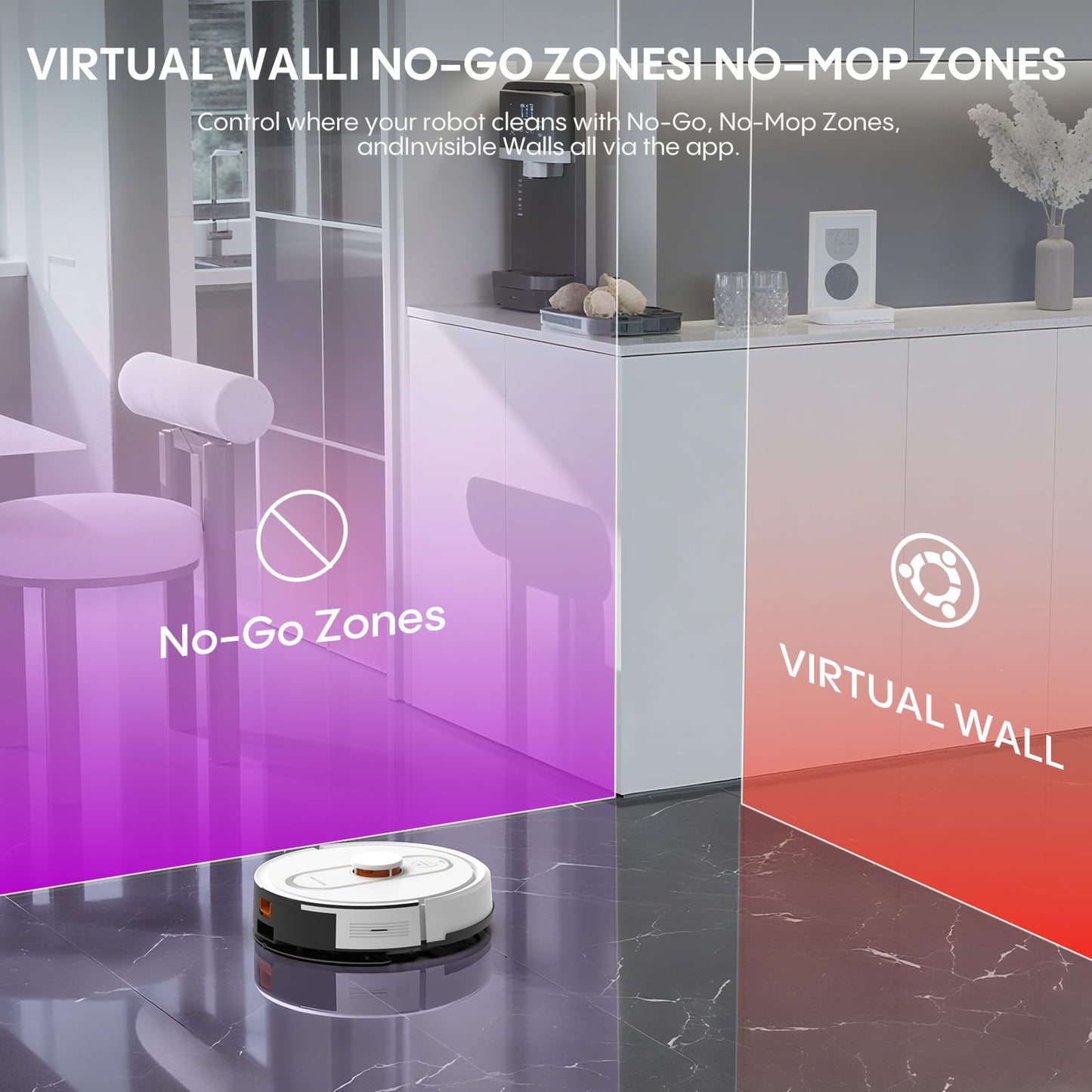 Bagotte Robot Vacuum and Mop Combo, 6000Pa Robotic Vacuum with Mapping, Self-Emptying Station for 90 Days Hands-Free Cleaning, LiDAR Navigation,Wi-Fi/App/Alexa Voice Control, for Carpets&Hard Floors