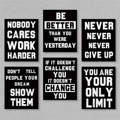 HOMANGA Inspirational Wall Art | Motivational Canvas Prints Set of 6 | 8x10 Inch Unframed Decor for College & Office