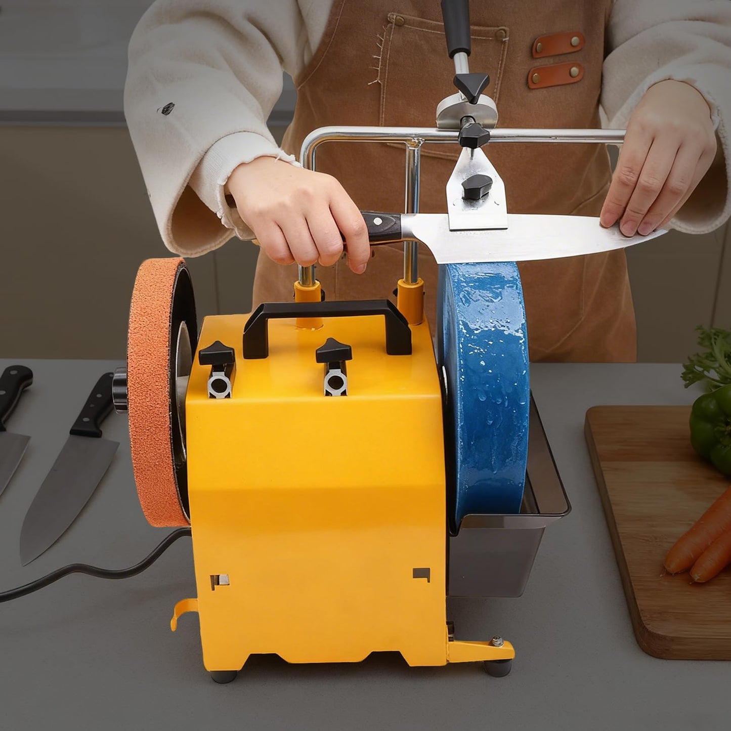 10-Inch Knife Sharpening System,Variable Speed Wet Bench Grinder for Knife, Chisel, Knife, Axe