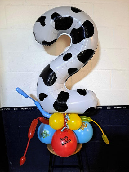Cow Print 7 Balloon, Number 40 Inch Birthday Party Decorations, 7th Balloon Number, Cow Print Seven Birthday Decorations, Number 7