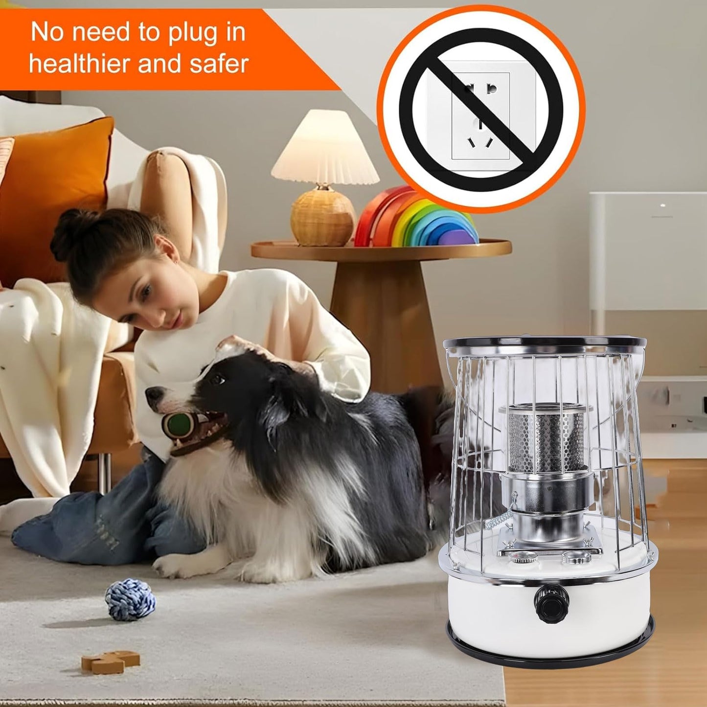 Vikye Indoor Kerosene Heater, 12000 BTU Non Electric Heater 6L Capacity with Tipping Protection,20H Runtime, for Indoor Outdoor Garage Camping