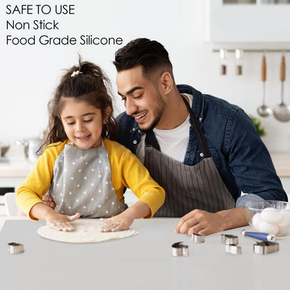 Extra Large Silicone Mat, 31.5x23.6 Inch Heat Resistant Mat for Kitchen Counter, Non-Stick Silicone Baking Mat for Dough and Pastry, Thick Silicone Pad Countertop Protector, Gray