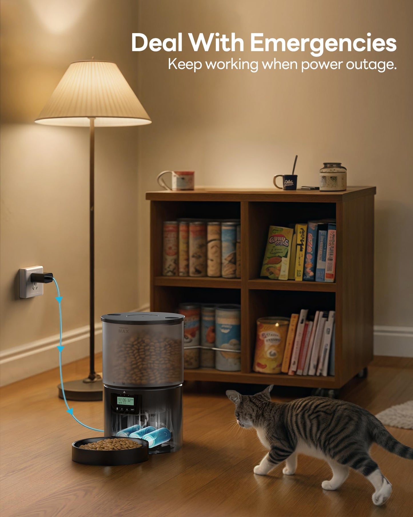 Automatic Cat Feeder Food Dispenser: 4L Timed Small Dog Dry Food Dispenser with 10s Voice - Distributeur Nourriture Chat Hund Programmable - Auto Pet Feeder with 1-6 Meals Per Day