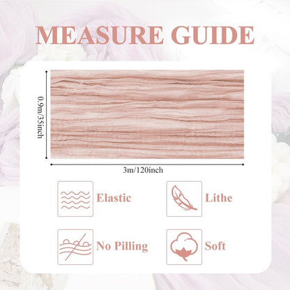 Asee'm Cheesecloth Table Runner 120 Inches Dusty Pink Boho Gauze Cheese Cloth Runner 10FT Rustic Sheer Spring Easter Table Runners for Wedding Baby Shower Holiday Party Decoration